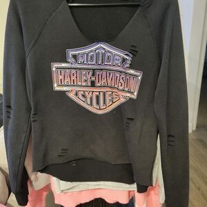 Harley-Davidson Women's Black Distressed Sweatshirt